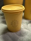 Tupperware Servalier Nesting Canister Set Of 4 W  Lids Gold Harvest Yellow Used