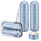 2 Pack Portable Waterproof Pill Organizer - Large Aluminum Weekly Medicine Case 