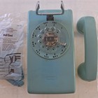 Vintage Rotary Phone Bell System Western Sky Blue Electric Dial Wall Mount 