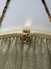 Vtg Hl Metallic Gold Framed Evening Bag Purse Convertible Clutch Chain Strap