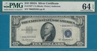  10  1953-a Star  Blue Seal Silver Certificate Pmg Choice New 64epq
