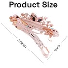 Sparkling Rhinestone Flower Hair Clips For Women  Crystal French Purple