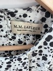 M m  Lafleur Didion Drape Top Abstract Dot Print Sleeveless Blouse Size S