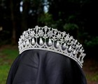Silver Drop Pearl Princess Diana Tiara Bridal Crown Birthday Wedding Gift