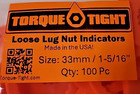Torque-tight 33mm Lug Nut Indicators     100pc    1-5 16    Orange 
