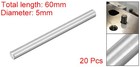 20pcs M5x60mm 304 Stainless Steel Dowel Pin Cylindrical Shelf Support Peg Pin