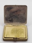 Vintage Gold Floral Etched Brass Art Deco Mirrored Make Up Powdered Compact
