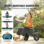 Rolling Garden Cart With Seat And Wheels Extendable Steer Handle Green