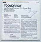  toomorrow  Soundtrack Lp - 1970 Rca Records Uk - Olivia Newton-john Autograph