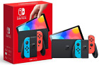 New Nintendo Switch Oled 64gb Neon Red Blue   Pokemon Booster Pack Bundle
