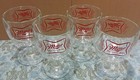 4 Miller High Life Beer Goblet 16oz Thumbprint Glass Stem Chalice Red Logo Vtg