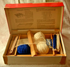 Vintage German Schul Webrahmen Wooden Weaving Loom Original Box Excellent Cond 