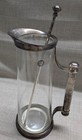 12  Glass Martini Pitcher Silver Trim Godinger W  Stir Stick Cocktail Barware