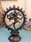 Antique Bronze Hindu Dancing Shiva Nataraja Goddess 9 5  Patina Starting