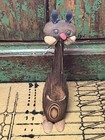 Cat Toothpick Holder Vintage Mid-century Modern Wooden Teak