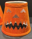 Set - 4 Ballard Designs Halloween Pumpkin Perforated 4 5    Chandelier Lamp Shades