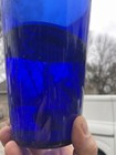 Cobalt Blue Blown Blue Glass Flip Hand Blown Glass  Vase Late 19th- Early 20th C