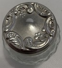 Vintage Avon Glass Jar Silver Tone Floral Lid Vanity Trinket