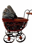 Doll Carriage Buggy Stroller Pram Victorian Style Wicker   Canvas A50