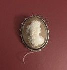 Fine Large Victorian Carved Shell Cameo Brooch Circa Silver