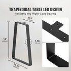 Uimoso 16 In Trapezoid Solid Steel Furniture Legs Set Of 2 For Diy Coffee Tables