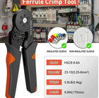 Hexagonal Ratchet Crimping Tool Kit 23-10awg  0 25-6mm      2000pcs Wire Terminal