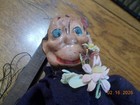 Vintage Marionette Puppet Paper Mache Head  Wooden Hands And Feet  No Markings