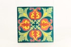   1901-02 English Art Nouveau Ceramic Majolica Glazed Tile Floral   Lilies