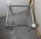 Vintage Mid Century Modern Chrome Metal Square Glass End Table Postmodern E54