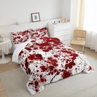 Red Tie Dye Comforter Set Twin Size 2pcs With 1 Pillowcase Halloween Decor