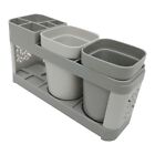 Preasion Toothbrush Toothpaste Stand Holder Bathroom Storage Organizer With 2 Cu