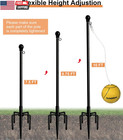 Tetherball Set With Ball   Rope For Outdoor Backyard  Adjustable Tether Ball Pol
