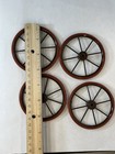 Set Of 4 Brown Metal Spoke Carriage Wheels  Metal   Rubber  Rubber Rims