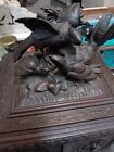 Late 19thc  Very Ornate  Hand Carved Black Forest Solid Walnut Humidor