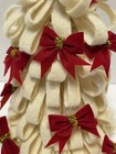 Vintage Handmade Christmas Tree Decoration Felt Ribbons Styrofoam 8 Inches