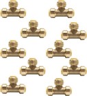 Efield 10 Pcs 1 2  Push Fit Tee Brass Fittings With Clip  Lead Free Brass