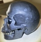 Rare Tera Hertz  Silver Color Hand Carved Crystal Skull  Psychic Protection 