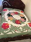 Hawaiian 100  handmade Quilt Wall Bedspread Queen 80 80 Hibiscus Free Shipping