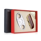 Torch Lighters With Cutter Set Triple Jet Flame Lighter With Punch Gasrefillable