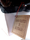 Vintage Australian Aboriginal Bookends Figural Plaster Hand Made Orig  Tag 