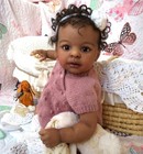 Lifelike Black 19  Reborn Baby Dolls Full Body Vinyl Girl Waterproof Infant Gift