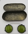 Antique Steampunk Style Clip On Goggle Sunglasses Green Tint John Lennon