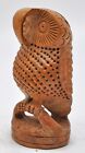 Vintage Wooden Owl Bird Figurine Original Old Very Fine Hand Carved