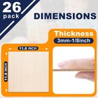 Yalumo Basswood Sheets 12 X 12 X 1 8 Inch  26 Packs 12 x12 x1 8   Light Brown