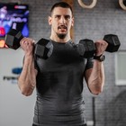 12 Lb Rubber Dumbbell Barbell Weight Set For Fitness Strength Training Exercise