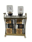 Mid Century Vtg Bar Set State Seal Bourbon Scotch Decanter Americana Tantalus