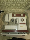 Vintage Necchi Golden-alco Sewing Machine With Carrying Case  Made In Japan   