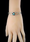 Vintage Old Pawn Navajo Native American Sterling Silver Turquoise Cuff Bracelet