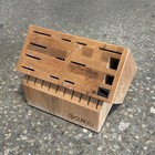 Cutco Ultimate Large 24-slot Wood Wooden Knife Block Oak Finish Made In Usa
