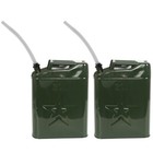 2pcs Olive Green Jerry Can 5 3 Gallon 20l Steel Outdoor Army Emergency Prepper